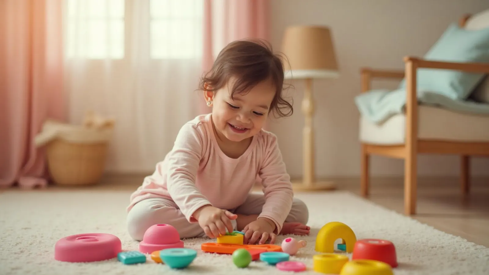 Kind speelt met therapie speelgoed in warme, veilige omgeving